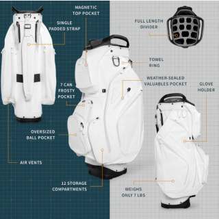 Golf Cart Bag with 14-Way Divider Top, Ample Storage Space, Men's Golf Bag with Handles and Umbrella Holder