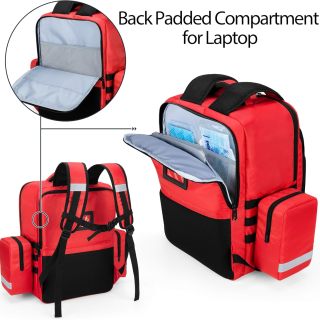 Emergency Medical Backpack Empty, EMT Camping Molle Bag with Detachable Side Pocket