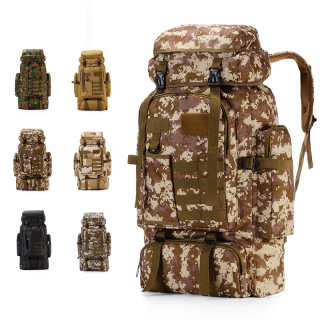 Large Capacity Camouflage 80L Backpack Hiking Large Capacity Waterproof Mountaineering Bag Leisure Multifunctional Backpack