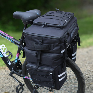 Three-in-one bicycle pannier bag, mountain bike pannier bag, large capacity, long-distance travel, waterproof rack bag
