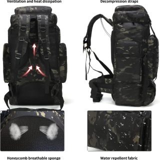 Hiking Backpack for Men 70L/100L Camping Backpack Military Rucksack Molle 3 Days Assault Pack for Climbing