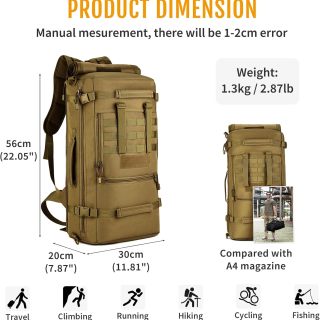 50L 3 Way Tactical Military MOLLE Assault Backpack Modular WR Bag