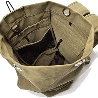 Military Duffel Bag Top Load Double Strap Canvas Backpack Army Travel Big Size,Large Capacity Travel Climbing Bag