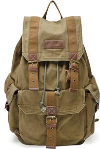 Specially High Density Thick Canvas Backpack Rucksack, Field Tan, Large