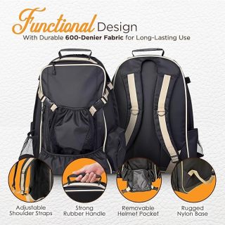 Equestrian Deluxe Heavy Duty Nylon Exterior Storage Fabric Backpack Adjustable Shoulder Straps