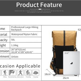 Hiking Backpack,30L +10L Extra Large Capacity Hiking Bag, Internal Frame Camping Backpack,Upgraded X-PAC Lightweight Sport Daypack