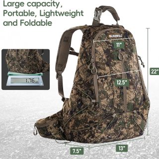 Hunting Backpack with hunting seat,Lightweight Hiking Daypack,Hunting Accessories ，Camping Camouflage Bag with Rain Cover
