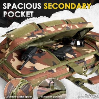 Soft Gun Bag Tactical Backpack with Removable Dividers for Hunting Shooting Range, MOLLE System Multiple Magazine Pouches & Accessory Bags