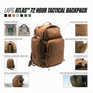72 Hour Tactical Backpack for Men & Women, Large Bug Out Bag with MOLLE System, Hiking Hunting Combat Backpack