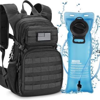 Tactical Hydration Pack 3L - Lightweight Water Bag With Bladder for Men Women, Heavy Duty Molle Backpack