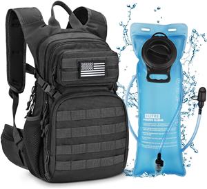 Tactical Hydration Pack 3L - Lightweight Water Bag With Bladder for Men Women, Heavy Duty Molle Backpack
