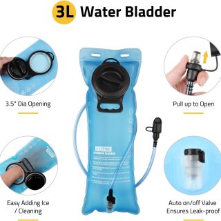 Tactical Hydration Pack 3L - Lightweight Water Bag With Bladder for Men Women, Heavy Duty Molle Backpack