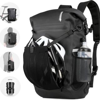 Bike Pannier Bag Backpack Multifunctional Bicycle Bag Cycling Bicycle Rear Seat Trunk Pack Bag Bike Saddle Bag Backseat Pack Bag with Helmet