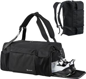 Gym Bag for Men with Shoes Compartment and Wet Pocket Convertible Duffle Bag and Gym Backpack Waterproof Sports Bags for Men with 2 Bottle Holders
