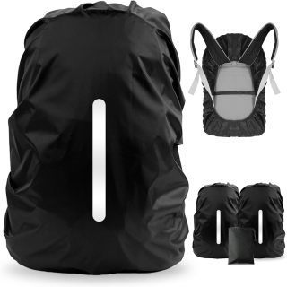 Waterproof Rain Cover for Backpack, Reflective Rainproof Protector for Anti-dust and Anti-Theft M 30L-40L Black