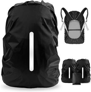 Waterproof Rain Cover for Backpack, Reflective Rainproof Protector for Anti-dust and Anti-Theft M 30L-40L Black