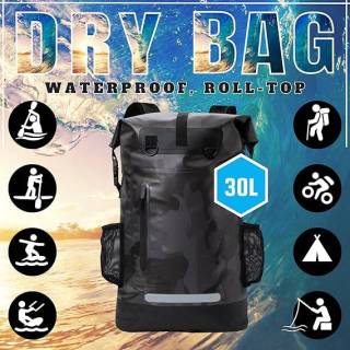 30L Heavy-Duty 100% Waterproof Backpack, Roll Top Dry Bags