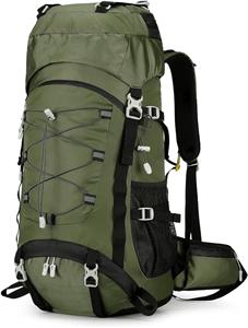 Mochila de senderismo de 60 l para hombre, impermeable, grande, para acampar, ligera y con funda para lluvia.