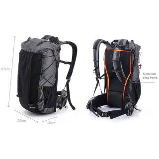 Mochila de senderismo con marco interno de 65 l para acampar al aire libre, viajar y mochilear.