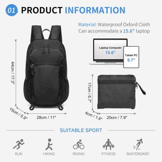 Hiking Daypack Packable, Camping Backpack Water Resistant Lightweight Polyester for Men Women Travel Outdoor