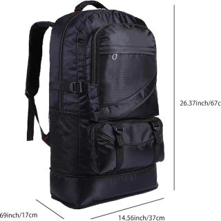 Mochila de senderismo de 65 l, mochila táctica grande para mujer y hombre, mochila de viaje ligera, mochila para portátil, para escalada, camping, deportes al aire libre.