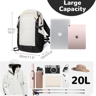 Mochila ligera de senderismo para mujer, mochila pequeña de senderismo para hombre con correa de hombro y espalda acolchadas