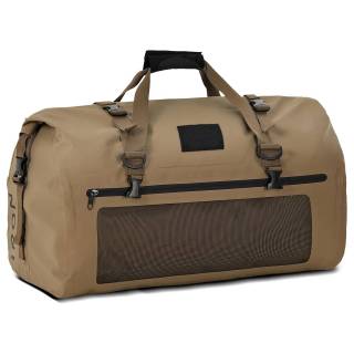 Bolsa de viaje y equipaje impermeable, tipo sillín, con cierre superior enrollable, correas de hombro, bolsillo interior y bolsillo de malla.