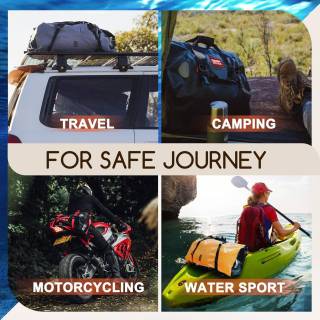 防水ダッフルバッグ - 大容量収納スペースを備えたバイク用ドライバッグテールバッグ、外側のメッシュジッパーポケットを備えた防水ラゲッジダッフルバッグ