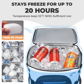 Backpack Cooler 36/54 Cans Insulated Waterproof Cooler Bag for 20 Hours Cold Retention, Leak-Proof Camping Cooler with Multi-Compartments