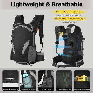 Mochila para ciclismo: mochila ligera resistente al agua para ciclismo y desplazamientos diarios en bicicleta con soporte de malla para casco.