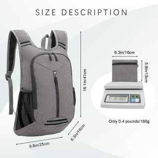 حقيبة ظهر صغيرة للمشي لمسافات طويلة بسعة 15 لترًا، خفيفة الوزن وقابلة للطي والتعبئة وحقيبة ظهر يومية غير رسمية للاستخدام في الهواء الطلق