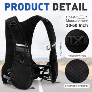 سترة الجري مع زجاجة مياه 500 مل سترة ترطيب عاكسة مع قارورة ناعمة للرجال والنساء خفيفة الوزن وجيدة التهوية