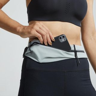 Cinturón para correr SILM con bolsillo elástico, resistente al agua y reflectante para mujeres y hombres: bolsa esencial para correr.