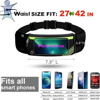 iPhone用バウンスフリーポーチ付きランニングベルト。ランニング、ウォーキング、サイクリング、ジムでのワークアウトに最適。