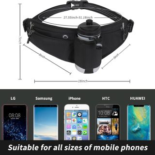 ランニングベルト、調節可能な水分補給ランニングウエストパック、マラソン用防水ポーチパック