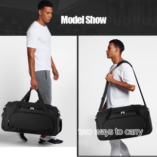 Gym Bag for Men - 55L Black Durable Large Duffle Bag for Travel, Workout, Fitness & Sport