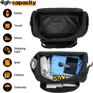 Gym Bag for Men - 55L Black Durable Large Duffle Bag for Travel, Workout, Fitness & Sport
