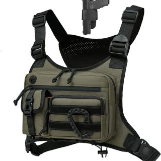 Outdoor Chest Bag For Men and Women, Tactical Vest For Running, Cycling, EDC Chest Pack Rig For Sports