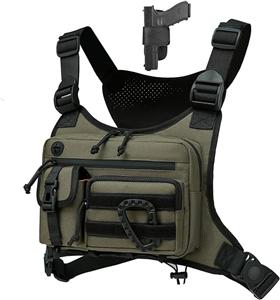 Outdoor Chest Bag For Men and Women, Tactical Vest For Running, Cycling, EDC Chest Pack Rig For Sports