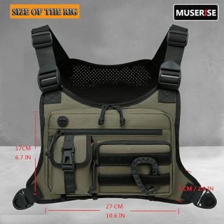 Outdoor Chest Bag For Men and Women, Tactical Vest For Running, Cycling, EDC Chest Pack Rig For Sports