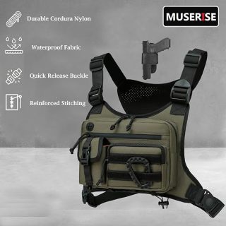 Outdoor Chest Bag For Men and Women, Tactical Vest For Running, Cycling, EDC Chest Pack Rig For Sports