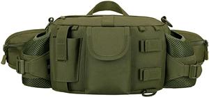 Tactical Waist Pack Bag With 2-Water Bottle Pocket Holder Military Fanny Packs Waterproof Hip Belt Bag