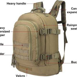 Large Tactical Expandable Backpack 39L-64L Military Bug Out Bag With Waist Strap