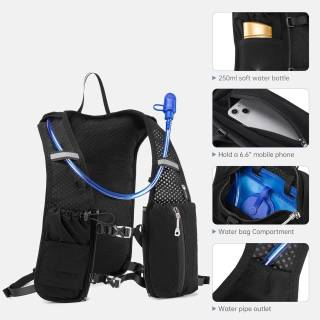 Lightweight Running Vest for Women Men, Adjustable Chest Straps Running Hydration Vest with 1.5L Water Bladder for Hiking Trail Running