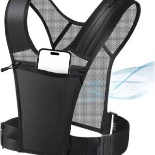 Unisex Reflective Running Vest with 5 Pockets for Phones, Water bottles, Ear Bud Case, Keys, etc. Ventilative Adjustable Jogging Gear