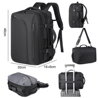 Rucksack für Herren, erweiterbar, Vakuumkompression, für Geschäftsreisen über kurze Strecken, große Kapazität, Trennung von Trockenheit und Nässe, multifunktionaler Business-Rucksack