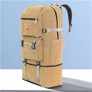 Large capacity thickened canvas backpack mountaineering travel lightweight backpack weight-reducing backpack workers travel bag