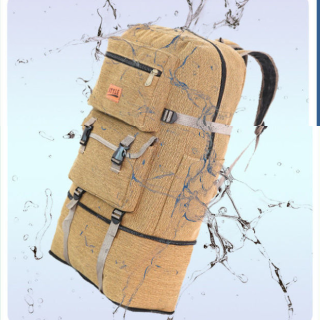 Large capacity thickened canvas backpack mountaineering travel lightweight backpack weight-reducing backpack workers travel bag