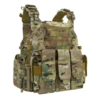 1000D nylon webbing molle can hold 8 magazines and SAPI XL plate side pockets can hold 6*6 plate tactical vest