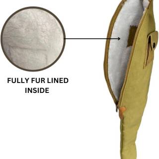 حقيبة كاربين مبطنة بصوف القنب مع حزام حمل